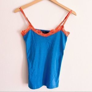 Bread N Butter Royal Blue & Orange Lace Camisole